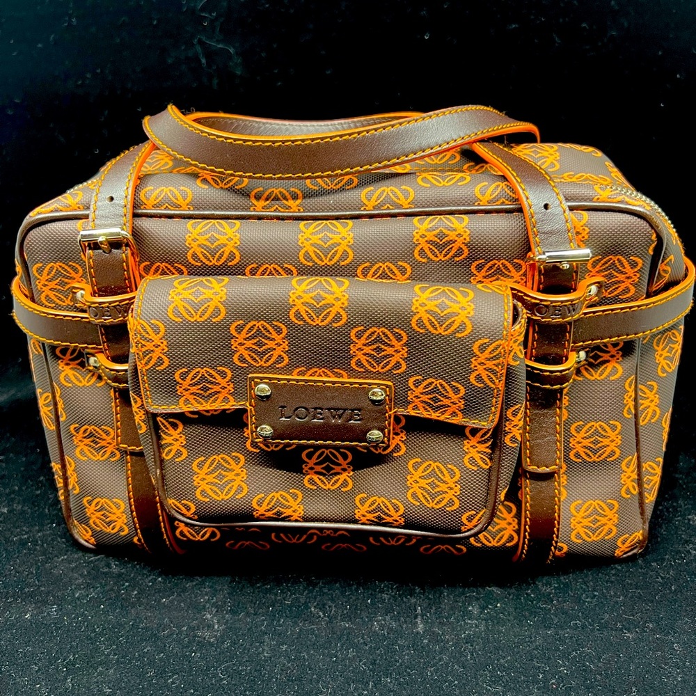 LOEWE purse bag brown orange vintage